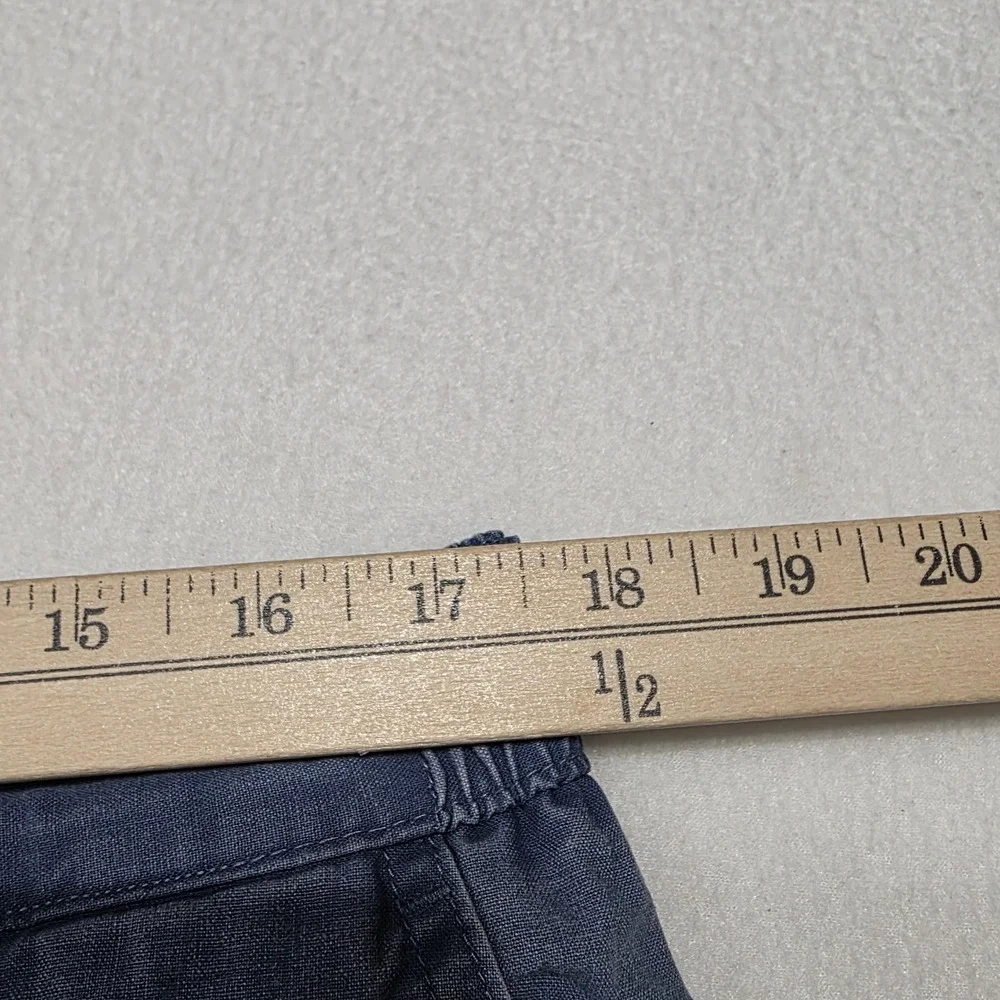 LL Bean Comfort Waist Cargo Pants Mens 38x30 Blue 100% Cotton Elastic Side